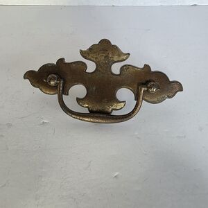 Antique-Style Decorative Brass Drawer Pull - Brown Brass Finish